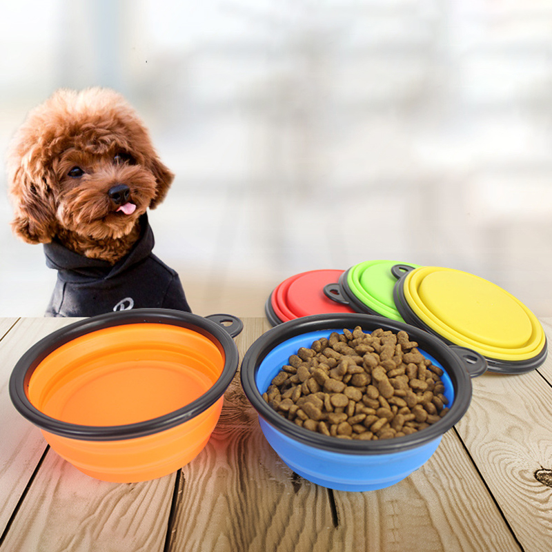 Foldable silicone dog bowl