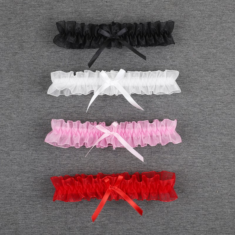 Floral leg garter with bow