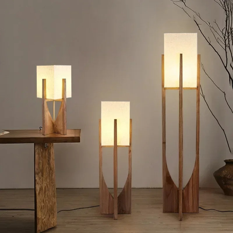 Nordic wood floor lamp