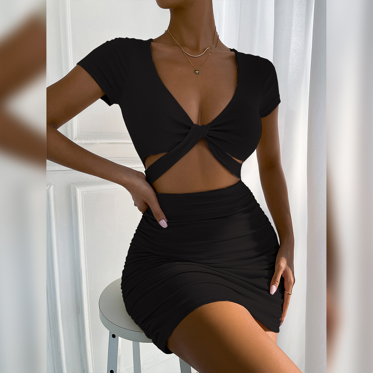 Backless mini dress