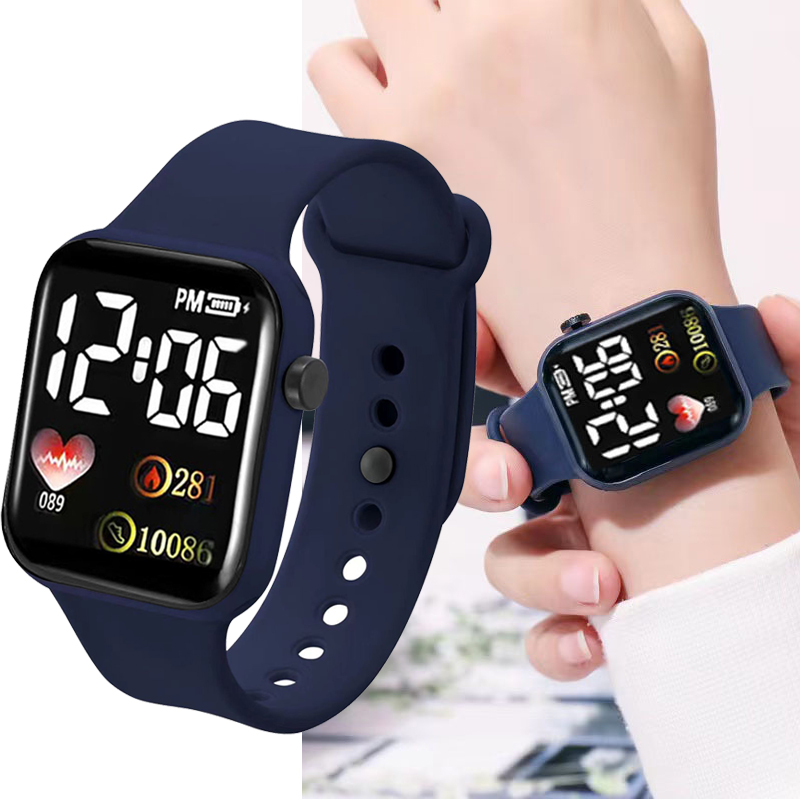 Reloj digital con LED arcoíris