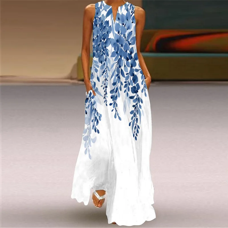 Vestido sin mangas con escote en V