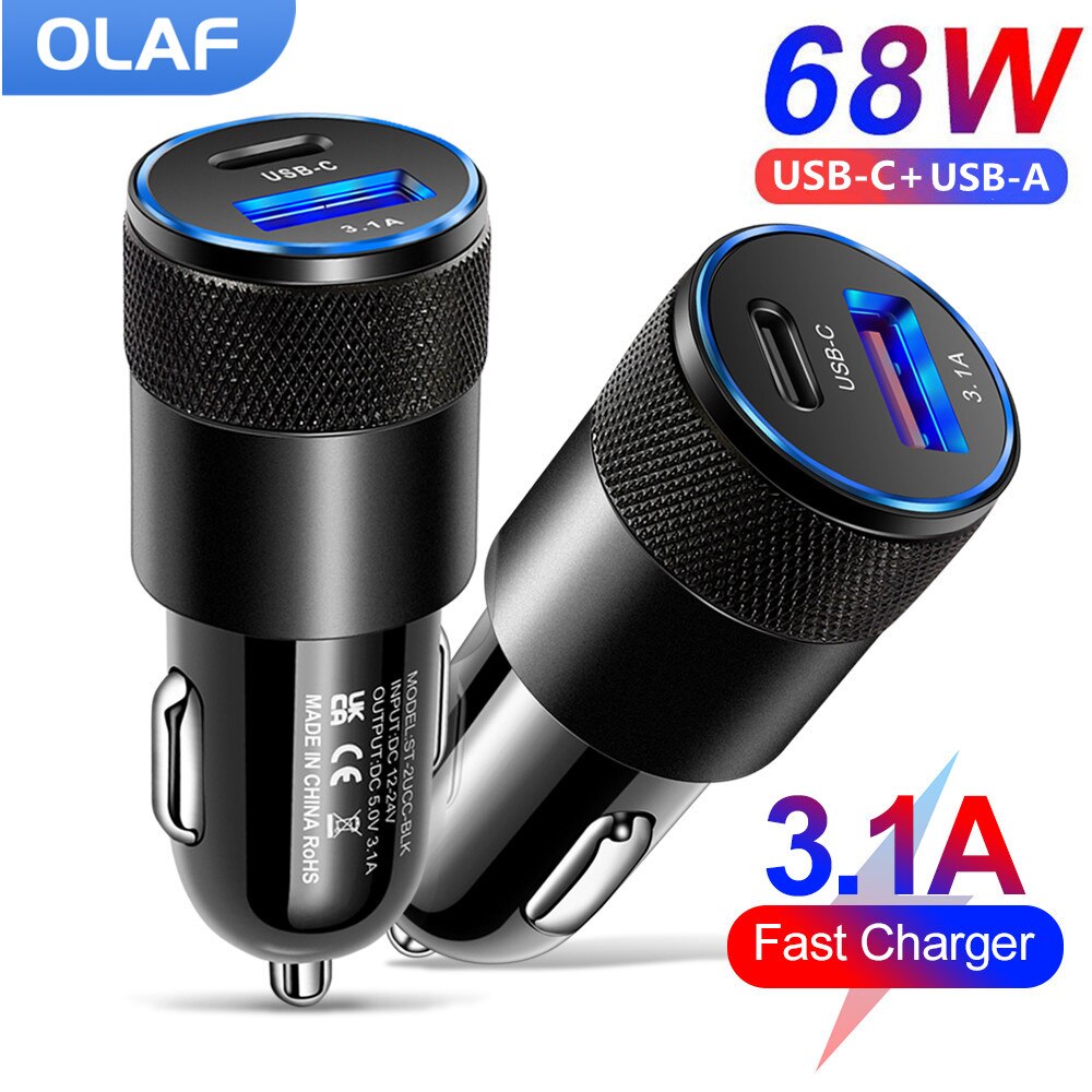 Adaptador de carregamento USB-C para carro
