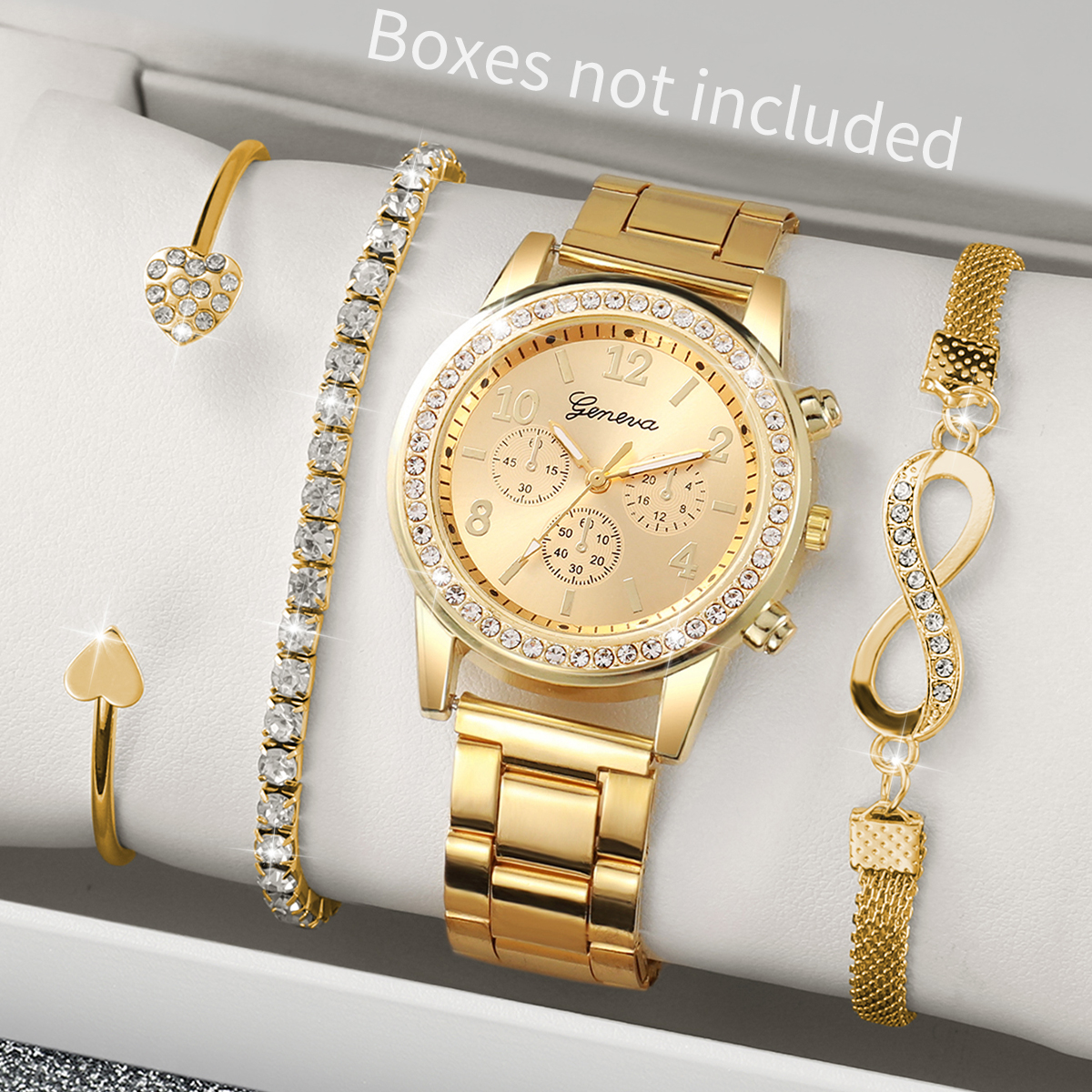 Relógio feminino de luxo com strass