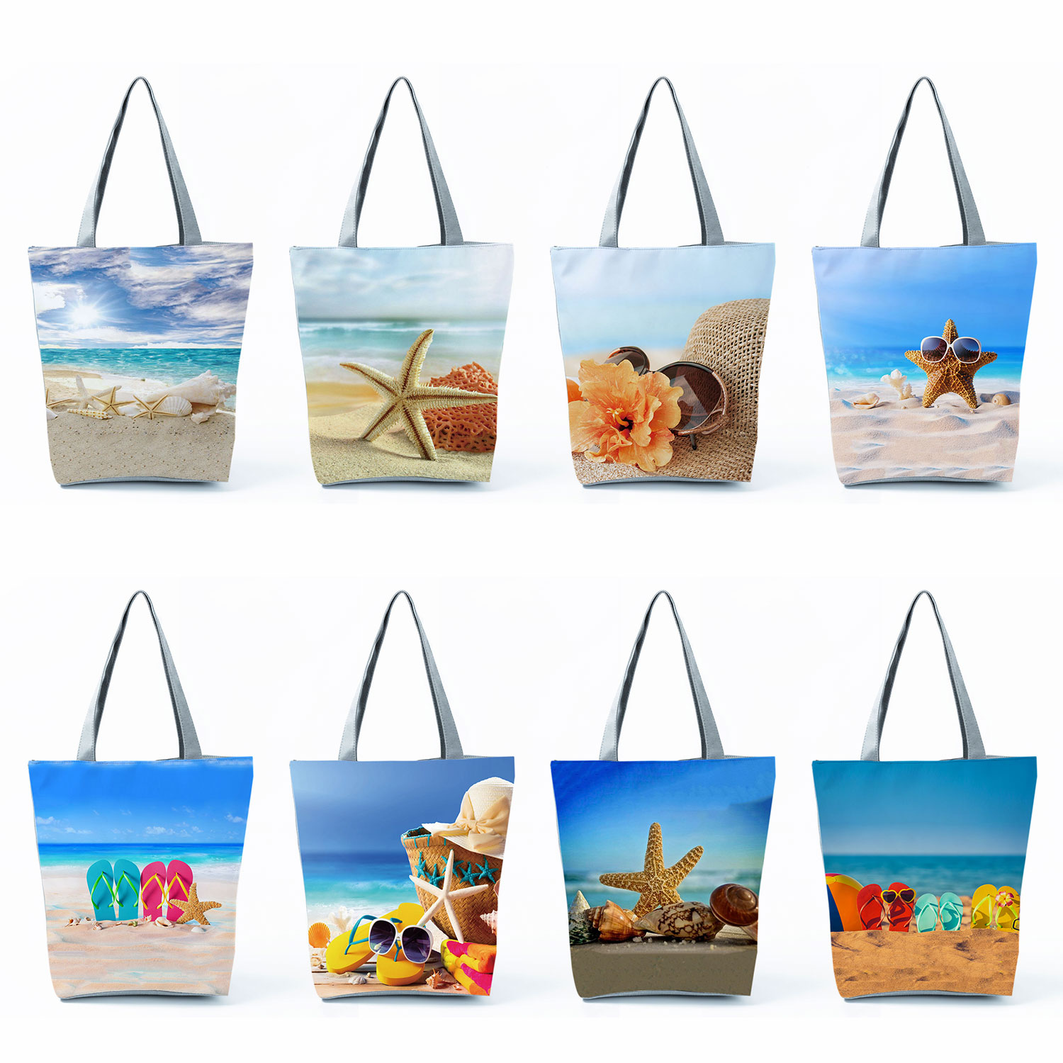 Bolsa de compras com estampa de concha