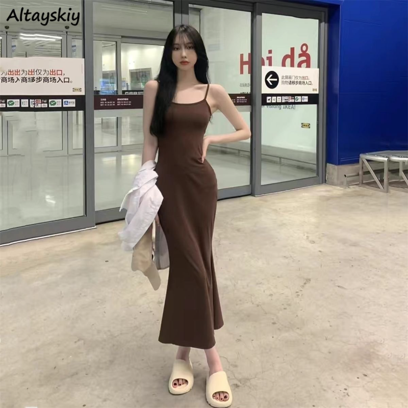 Vestido sem mangas estilo coreano